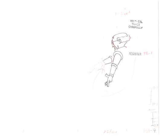 Herge Adventures of TinTin Cartoon Animation Cel Drawing 1957 to 1964 C-29-32