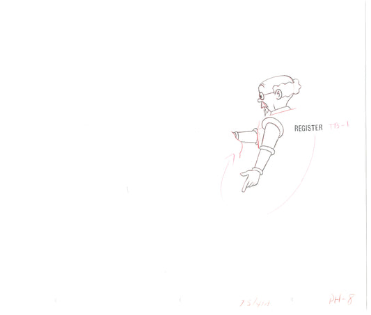 Herge Adventures of TinTin Cartoon Animation Cel Drawing 1957 to 1964 C-33