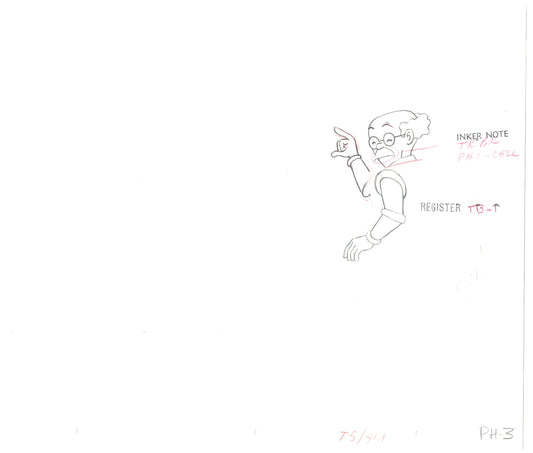 Herge Adventures of TinTin Cartoon Animation Cel Drawing 1957 to 1964 C-37-38