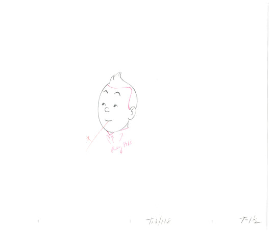 Herge Adventures of TinTin Cartoon Animation Cel Drawing 1957 to 1964 C-44