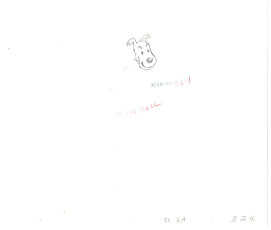 Herge Adventures of TinTin Cartoon Animation Cel Drawing 1957 to 1964 D-71