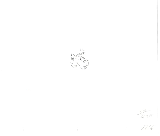 Herge Adventures of TinTin Cartoon Animation Cel Drawing 1957 to 1964 D-75