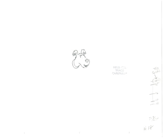 Herge Adventures of TinTin Cartoon Animation Cel Drawing 1957 to 1964 D-77