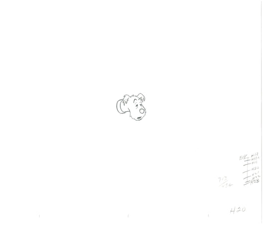 Herge Adventures of TinTin Cartoon Animation Cel Drawing 1957 to 1964 D-80