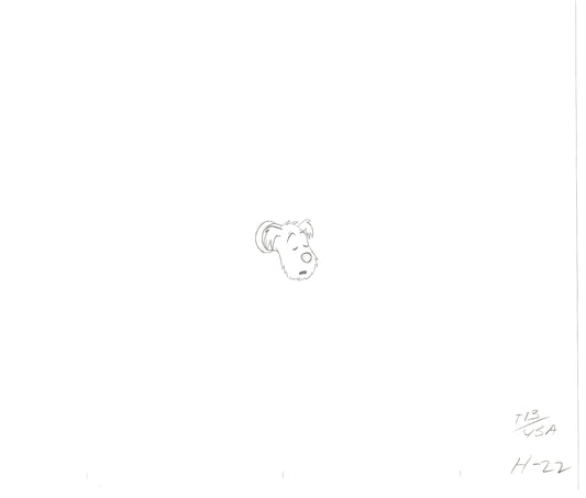 Herge Adventures of TinTin Cartoon Animation Cel Drawing 1957 to 1964 D-81