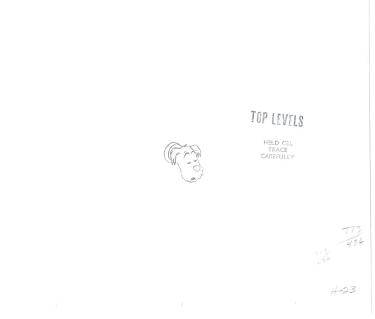 Herge Adventures of TinTin Cartoon Animation Cel Drawing 1957 to 1964 D-82