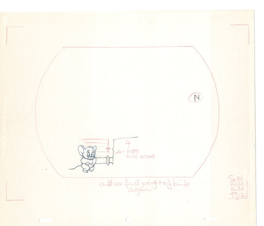 Tom & Jerry 2 LOT of Cartoon Animation Cel Drawings Anime Prop from Filmation 1980-82 JD-03