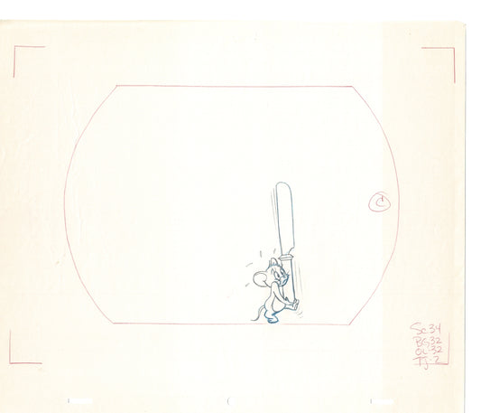 Tom & Jerry 2 LOT of Cartoon Animation Cel Drawings Anime Prop from Filmation 1980-82 JD-05
