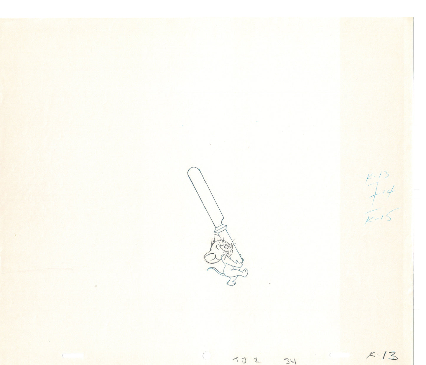 Tom & Jerry 2 LOT of Cartoon Animation Cel Drawings Anime Prop from Filmation 1980-82 JD-15