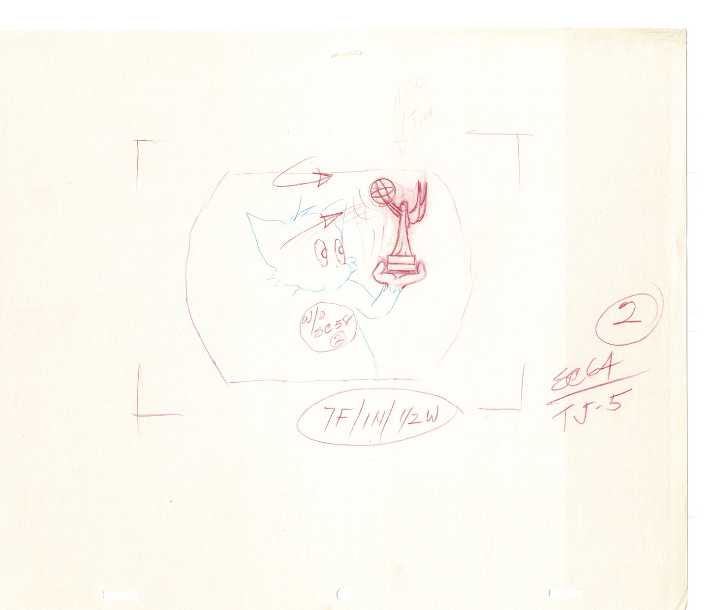 Tom & Jerry 2 LOT of Cartoon Animation Cel Drawings Anime Prop from Filmation 1980-82 JD-19