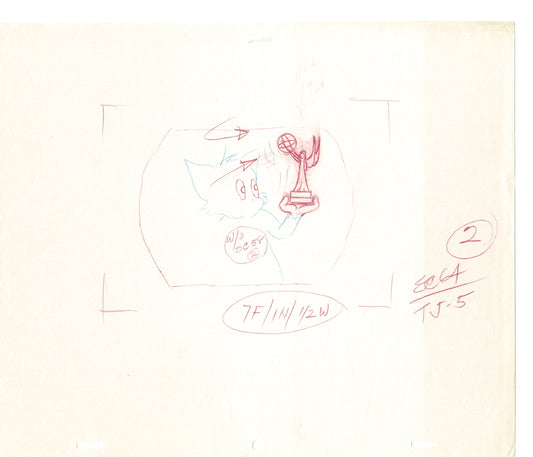 Tom & Jerry 2 LOT of Cartoon Animation Cel Drawings Anime Prop from Filmation 1980-82 JD-19