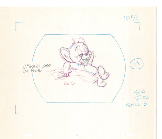Tom & Jerry 2 LOT of Cartoon Animation Cel Drawings Anime Prop from Filmation 1980-82 JD-21