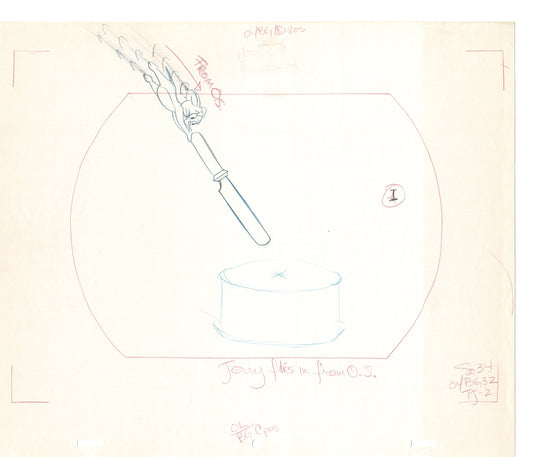 Tom & Jerry 2 LOT of Cartoon Animation Cel Drawings Anime Prop from Filmation 1980-82 JD-23