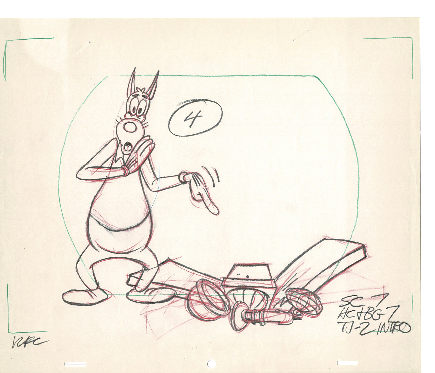 Tom & Jerry 2 LOT of Cartoon Animation Cel Drawings Anime Prop from Filmation 1980-82 OD-01