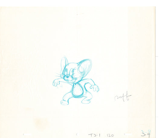 Tom & Jerry 2 LOT of Cartoon Animation Cel Drawings Anime Prop from Filmation 1980-82 OD-07