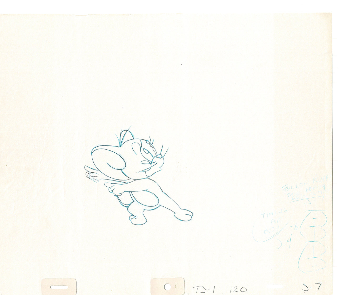 Tom & Jerry 2 LOT of Cartoon Animation Cel Drawings Anime Prop from Filmation 1980-82 OD-23