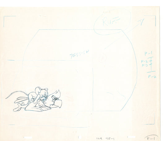 Tom & Jerry 2 LOT of Cartoon Animation Cel Drawings Anime Prop from Filmation 1980-82 OD-41