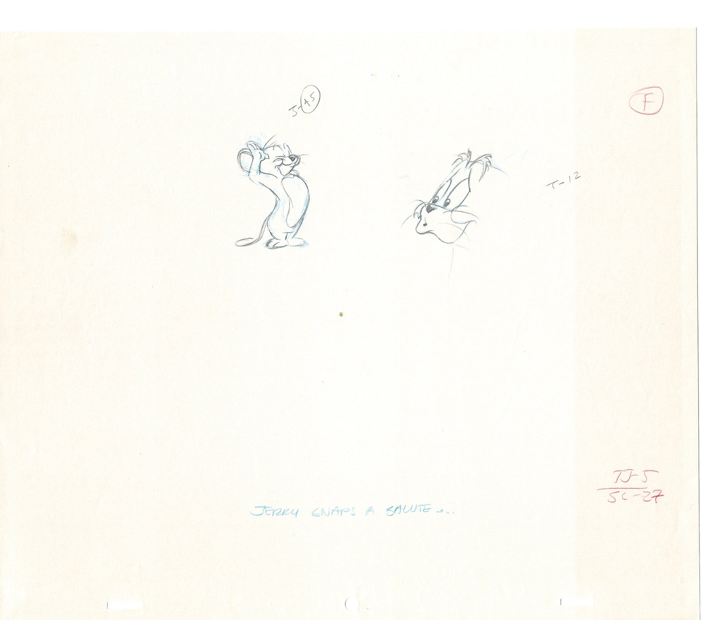 Tom & Jerry 2 LOT of Cartoon Animation Cel Drawings Anime Prop from Filmation 1980-82 TD-05