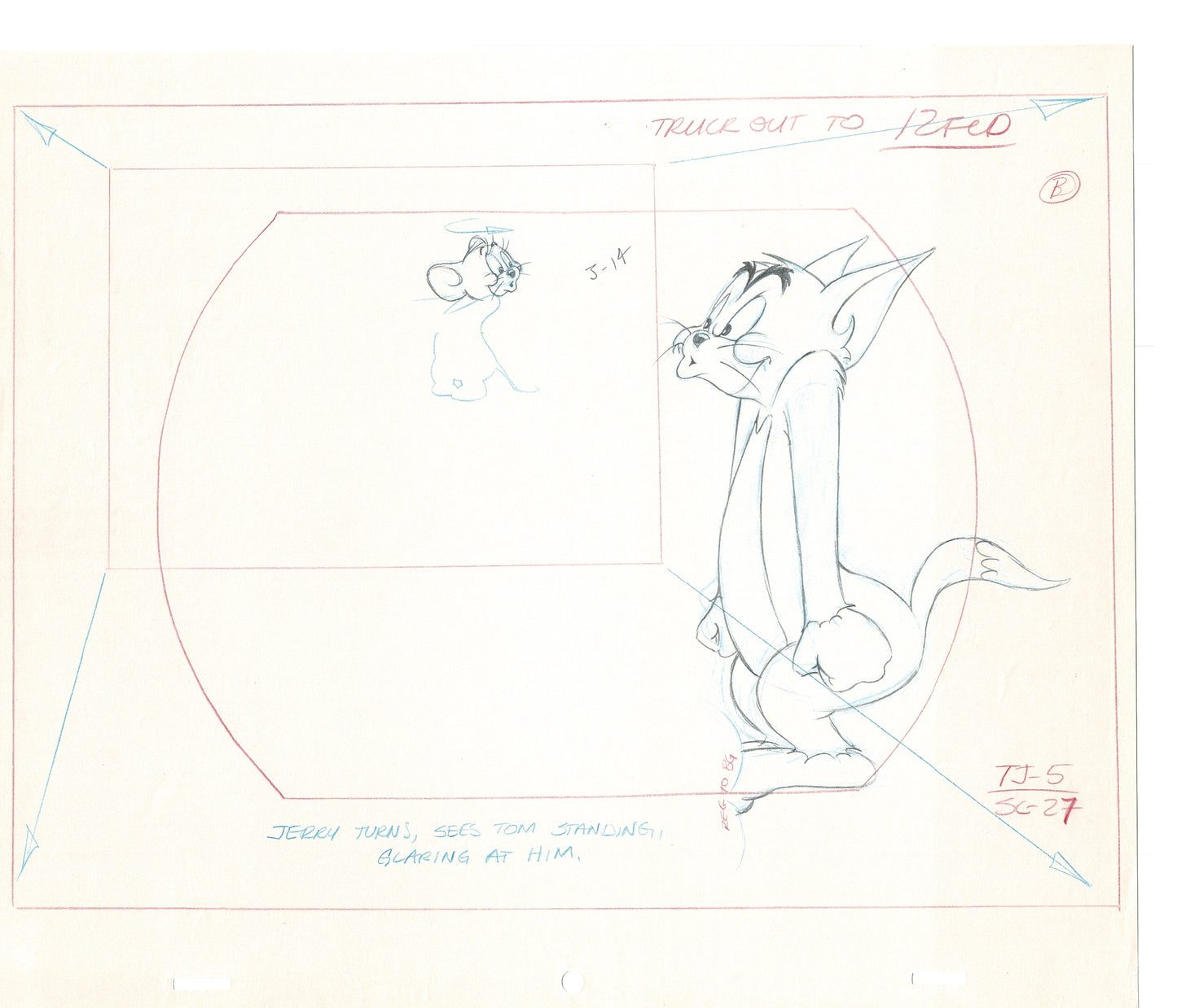 Tom & Jerry 2 LOT of Cartoon Animation Cel Drawings Anime Prop from Filmation 1980-82 TD-09