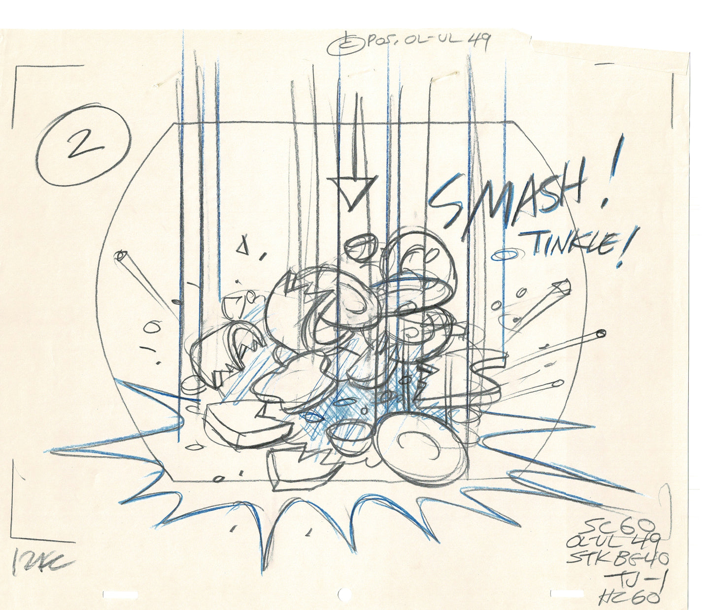 Tom & Jerry 2 LOT of Cartoon Animation Cel Drawings Anime Prop from Filmation 1980-82 TD-09