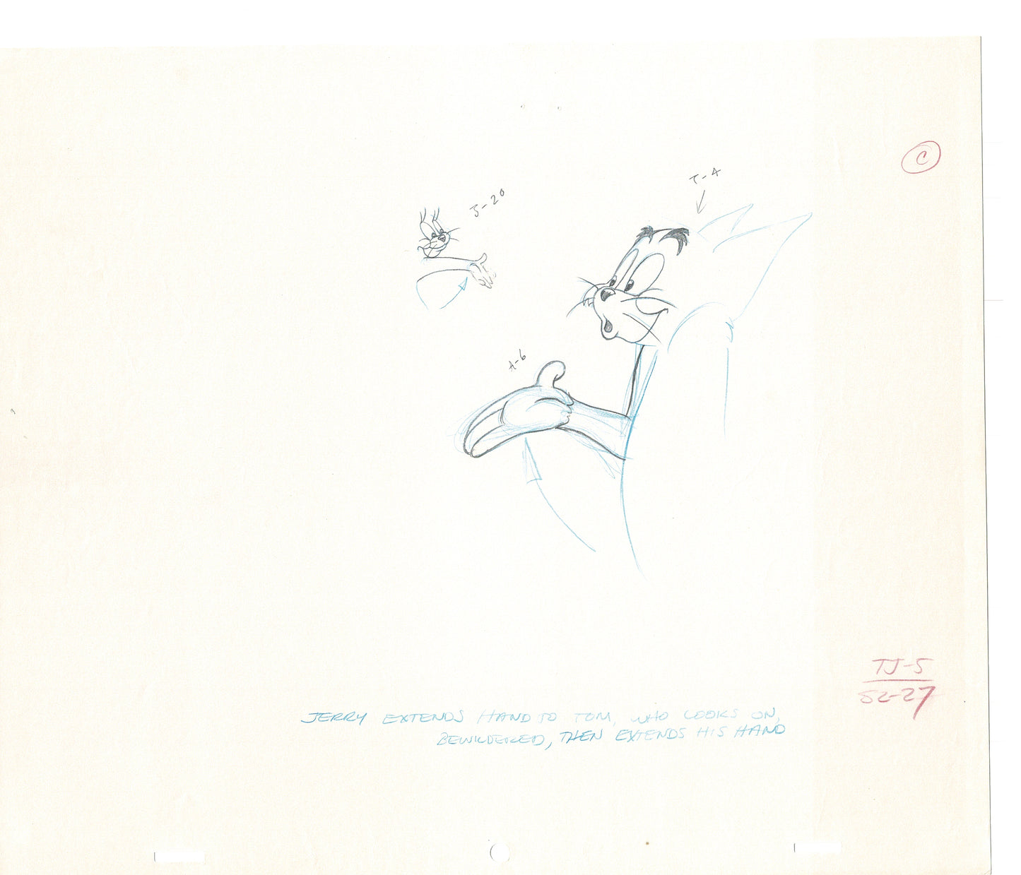 Tom & Jerry 2 LOT of Cartoon Animation Cel Drawings Anime Prop from Filmation 1980-82 TD-11