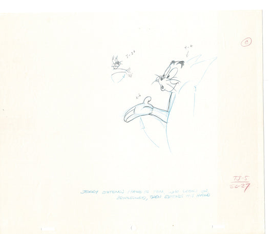 Tom & Jerry 2 LOT of Cartoon Animation Cel Drawings Anime Prop from Filmation 1980-82 TD-11