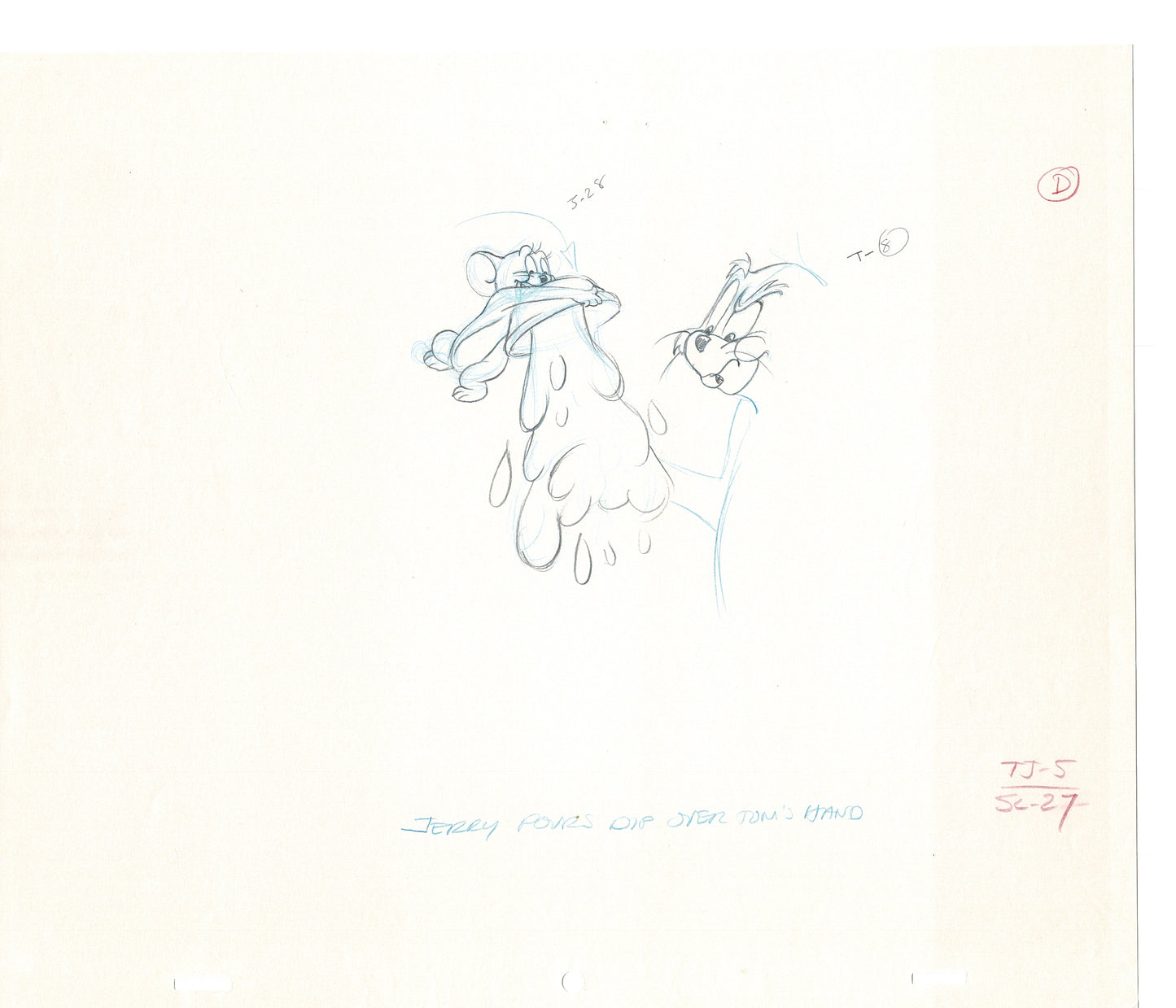 Tom & Jerry 2 LOT of Cartoon Animation Cel Drawings Anime Prop from Filmation 1980-82 TD-13