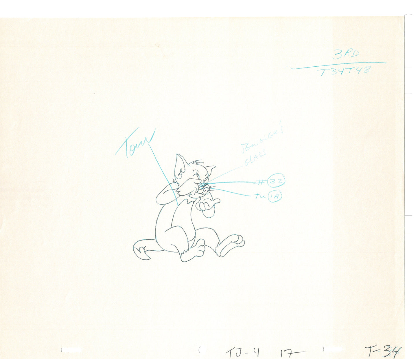 Tom & Jerry 2 LOT of Cartoon Animation Cel Drawings Anime Prop from Filmation 1980-82 TD-17