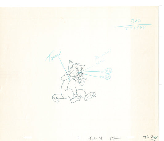 Tom & Jerry 2 LOT of Cartoon Animation Cel Drawings Anime Prop from Filmation 1980-82 TD-17