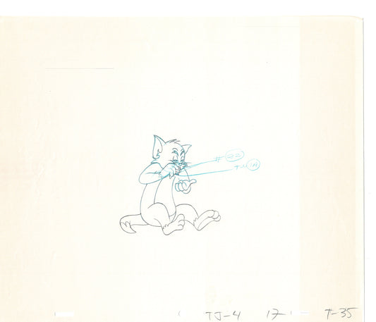 Tom & Jerry 2 LOT of Cartoon Animation Cel Drawings Anime Prop from Filmation 1980-82 TD-19