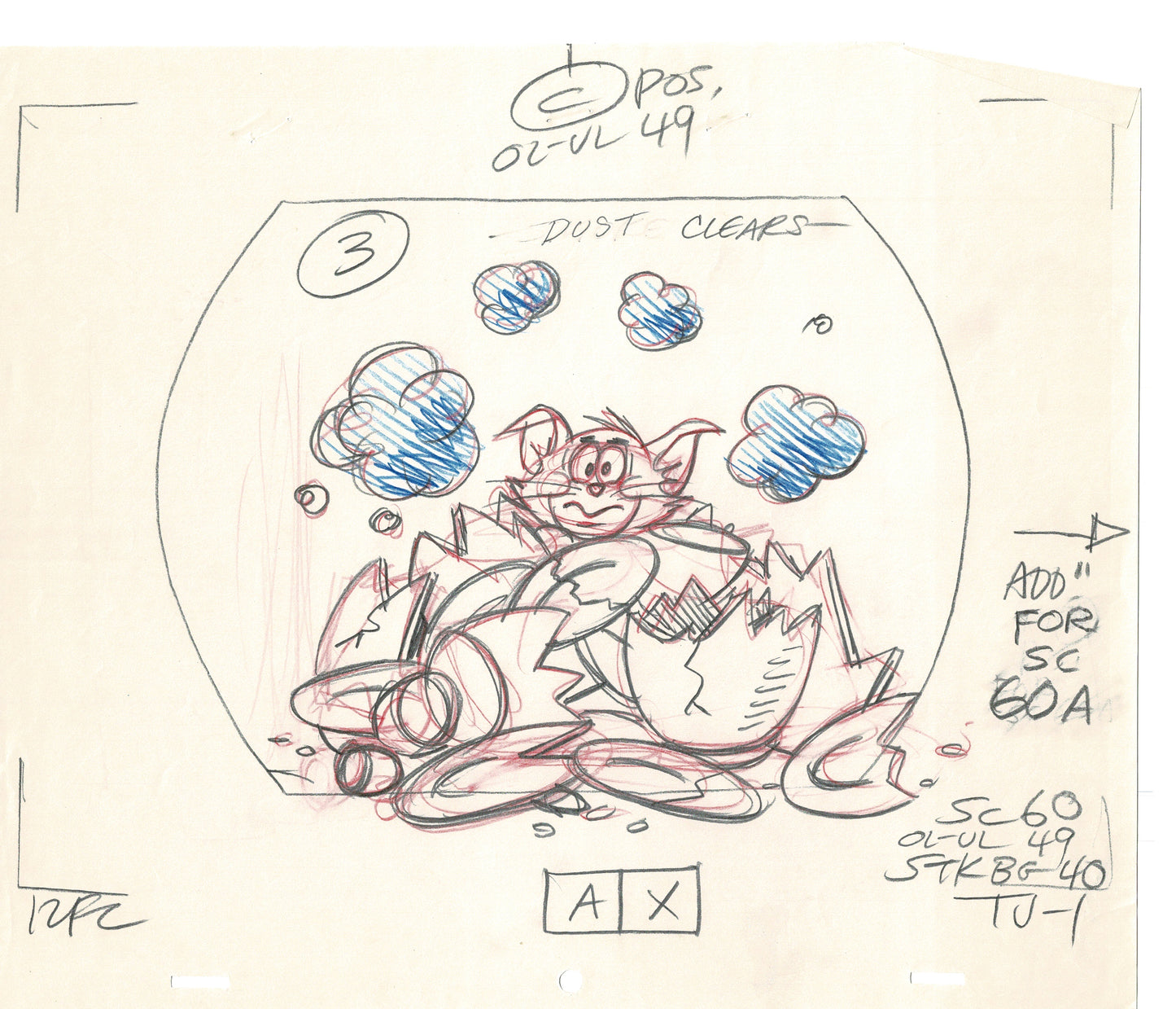 Tom & Jerry 2 LOT of Cartoon Animation Cel Drawings Anime Prop from Filmation 1980-82 TD-25