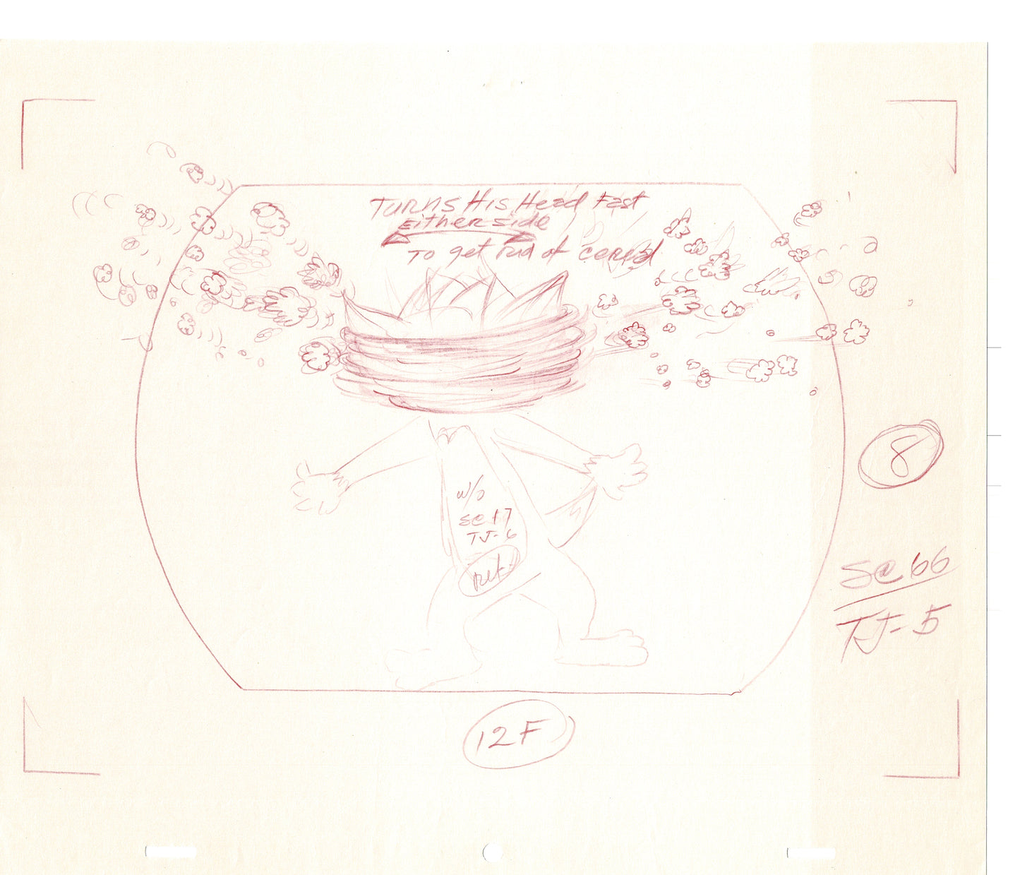 Tom & Jerry 2 LOT of Cartoon Animation Cel Drawings Anime Prop from Filmation 1980-82 TD-29