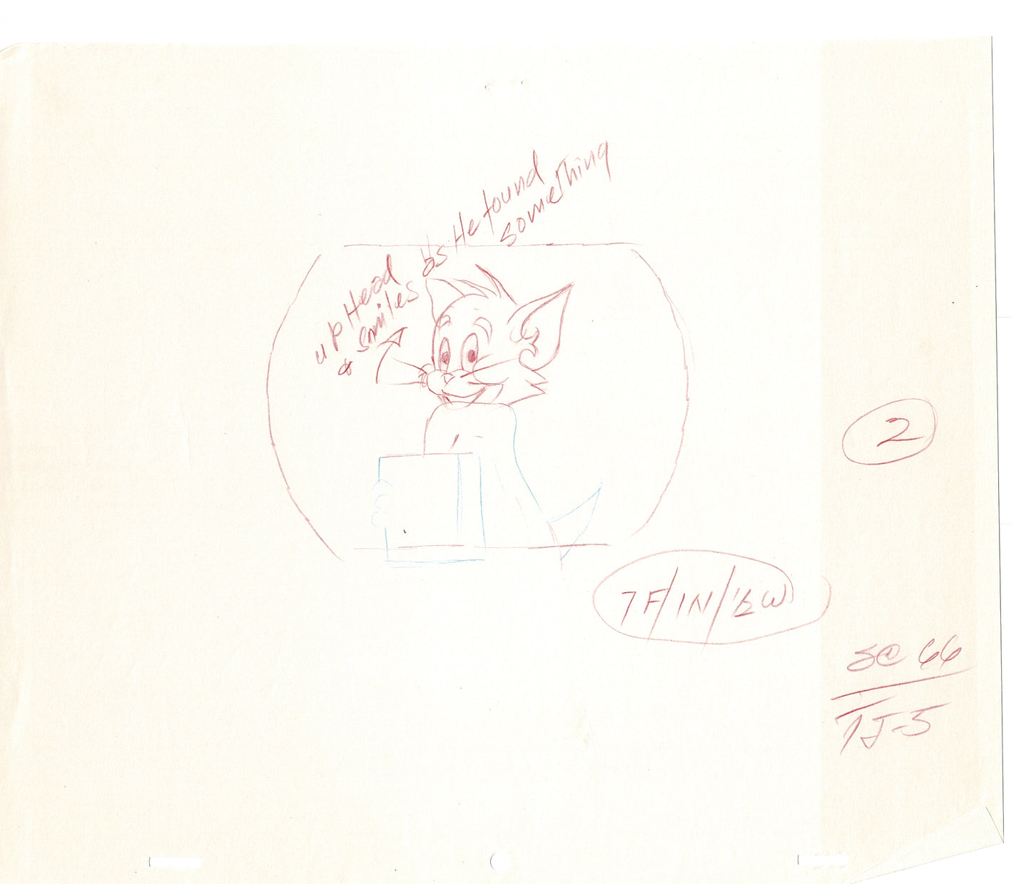 Tom & Jerry 2 LOT of Cartoon Animation Cel Drawings Anime Prop from Filmation 1980-82 TD-41