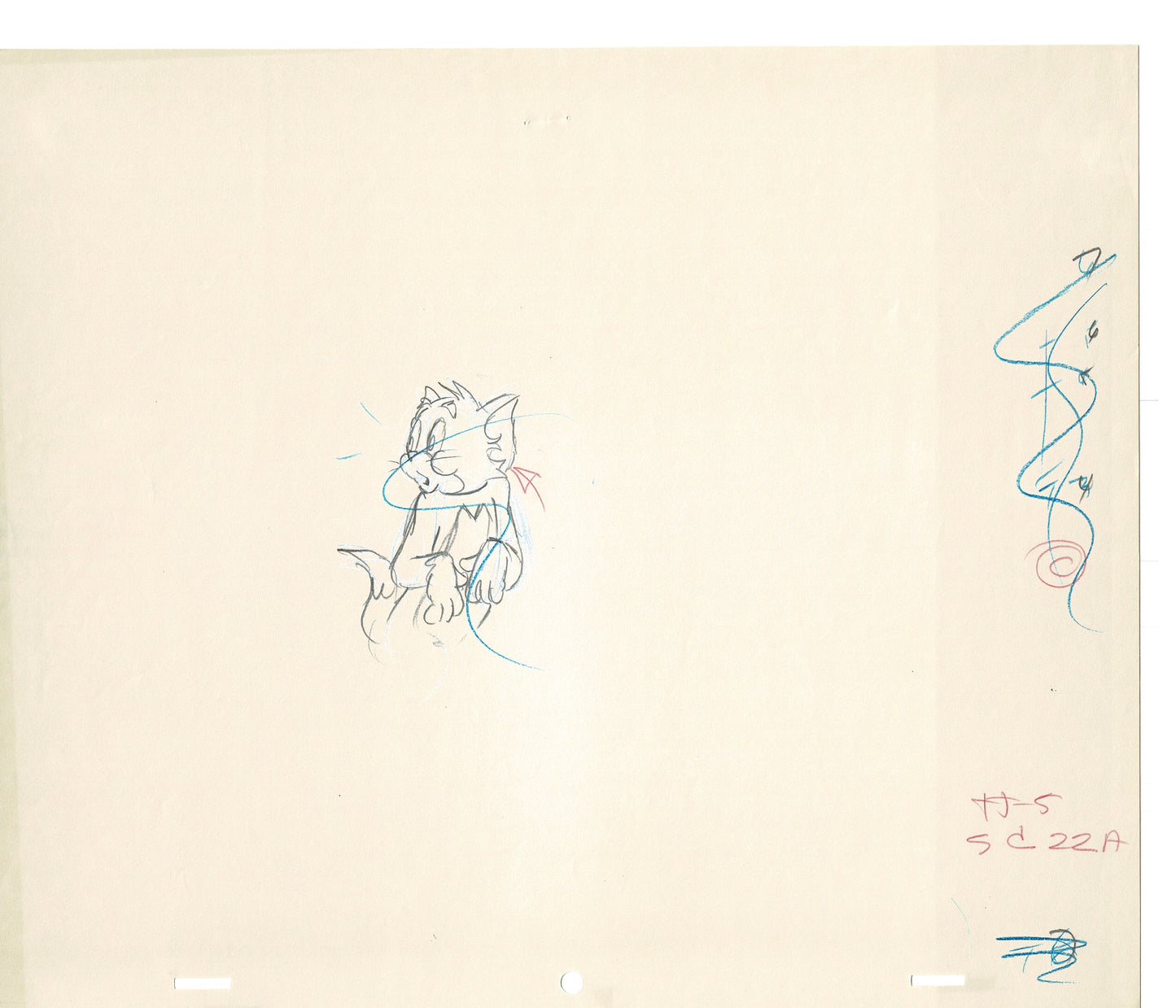 Tom & Jerry 2 LOT of Cartoon Animation Cel Drawings Anime Prop from Filmation 1980-82 TD-47