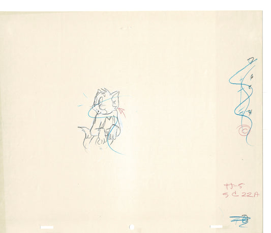 Tom & Jerry 2 LOT of Cartoon Animation Cel Drawings Anime Prop from Filmation 1980-82 TD-47