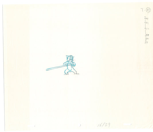 TOM AND JERRY The Movie Original Production Drawing Hanna Barbera 1992 Drawn by and from Estate of Animator Phil Babet b1