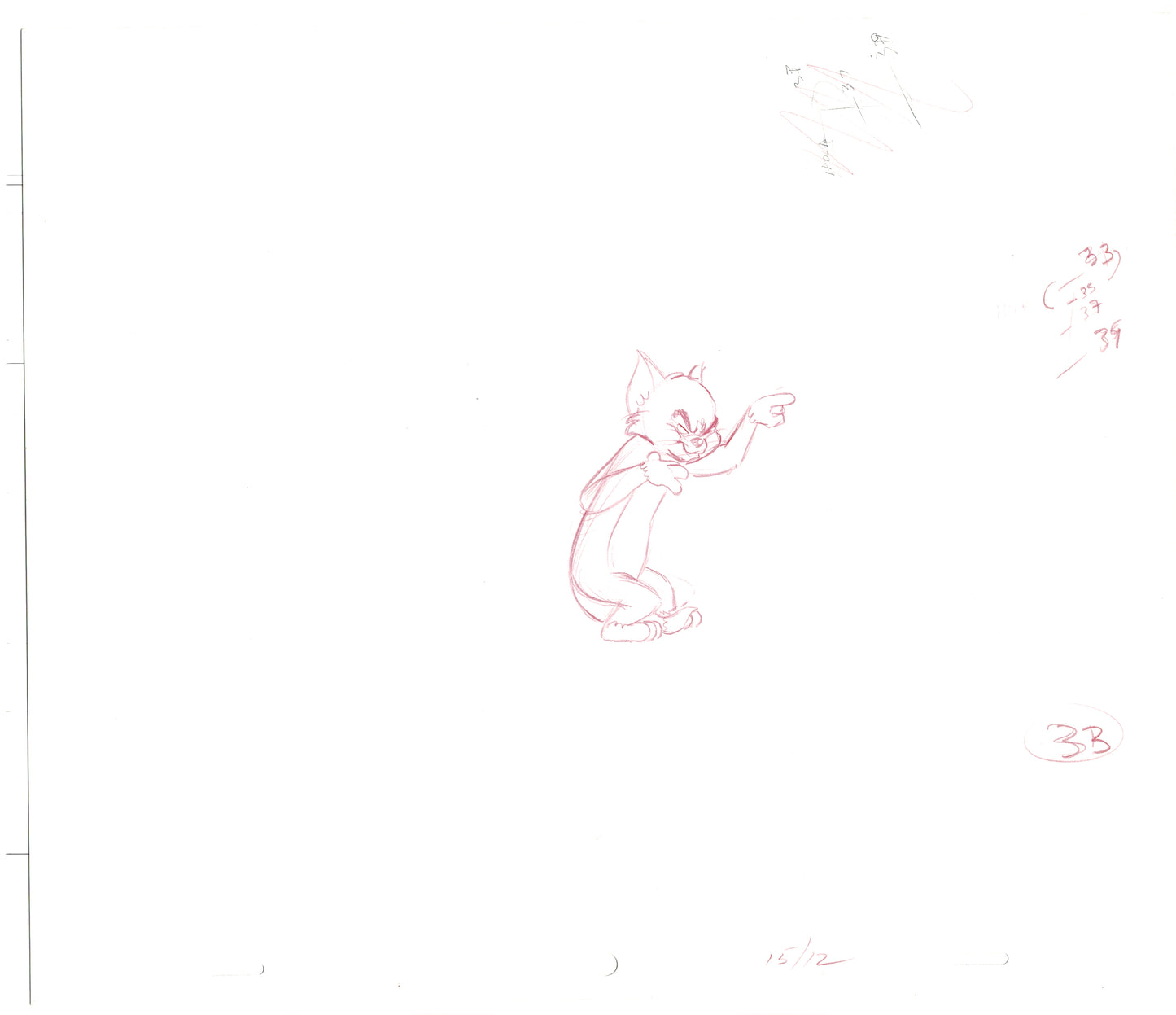 TOM AND JERRY The Movie Original Production Drawing Hanna Barbera 1992 Drawn by and from Estate of Animator Phil Babet b6