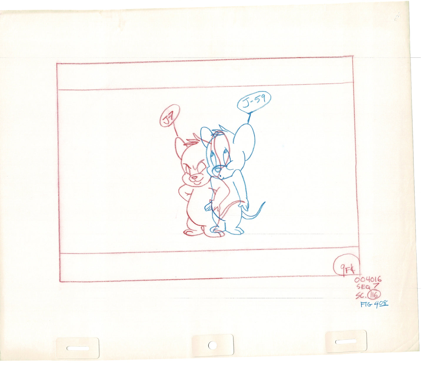 TOM AND JERRY The Movie Original Production Drawing Hanna Barbera 1992 Drawn by and from Estate of Animator Phil Babet b24