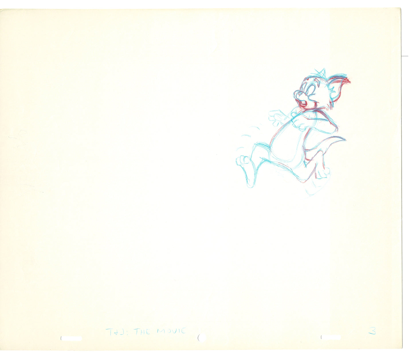 TOM AND JERRY The Movie Original Production Drawing Hanna Barbera 1992 Drawn by and from Estate of Animator Phil Babet b32