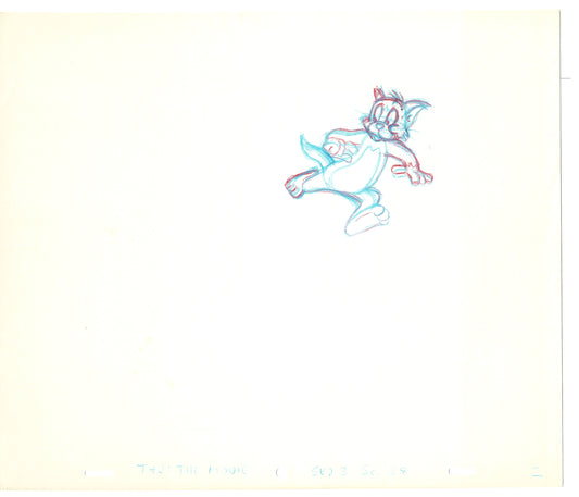 TOM AND JERRY The Movie Original Production Drawing Hanna Barbera 1992 Drawn by and from Estate of Animator Phil Babet b37