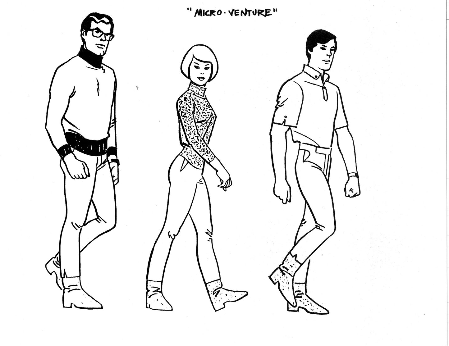 Alex Toth Micro-venture and Jabberjaw Model Sheet Copy Lot of 13 pages of the Cartoon by Hanna Barbera