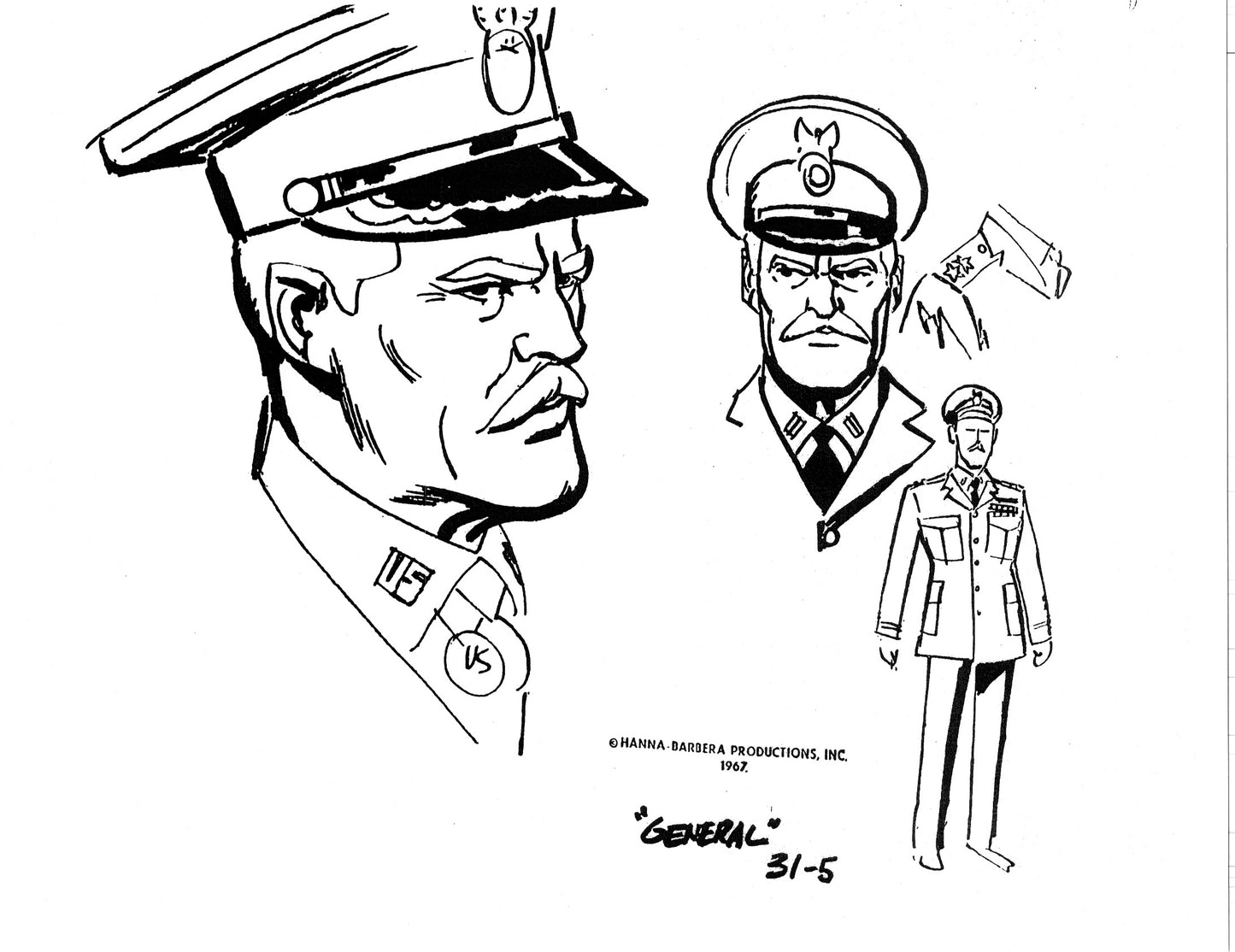 Alex Toth Micro-venture and Jabberjaw Model Sheet Copy Lot of 13 pages of the Cartoon by Hanna Barbera