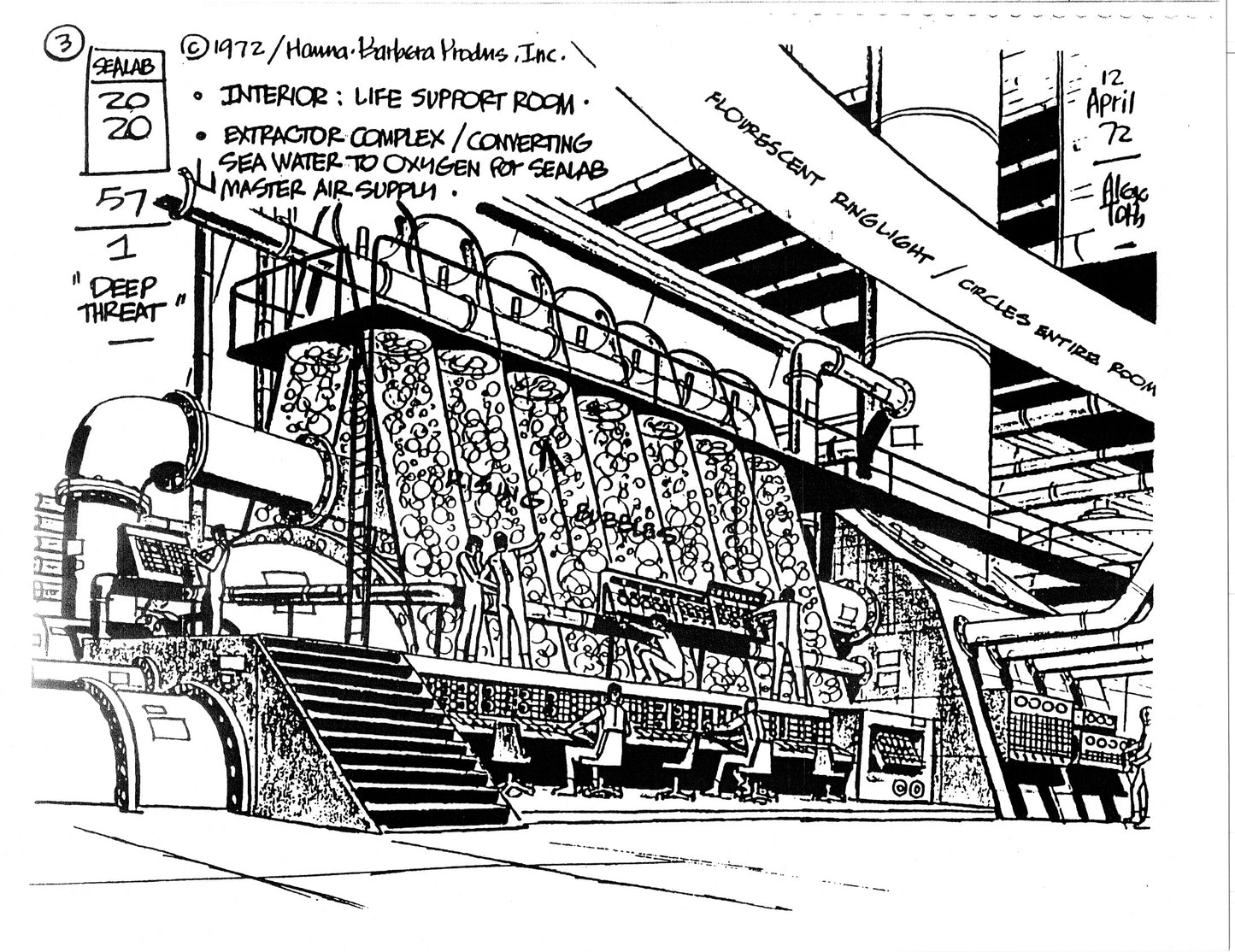 Alex Toth Sealab 2020 Model Sheet Copy Lot of 39 pages of the Cartoon by Hanna Barbera