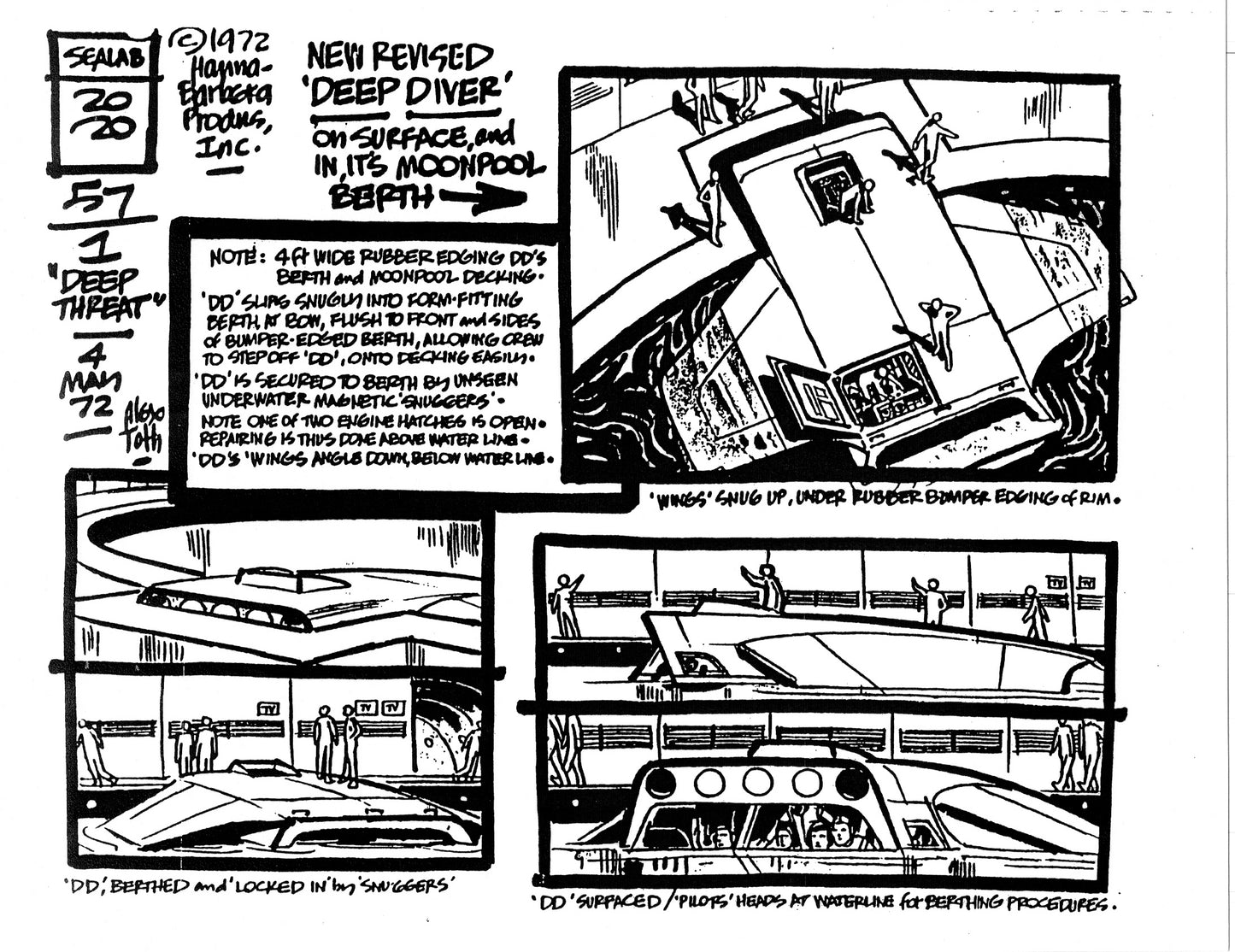 Alex Toth Sealab 2020 Model Sheet Copy Lot of 39 pages of the Cartoon by Hanna Barbera