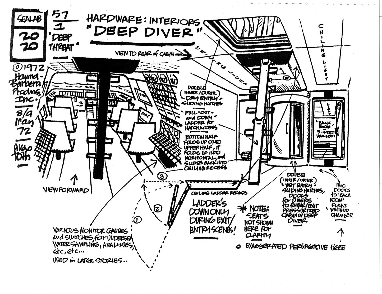 Alex Toth Sealab 2020 Model Sheet Copy Lot of 39 pages of the Cartoon by Hanna Barbera