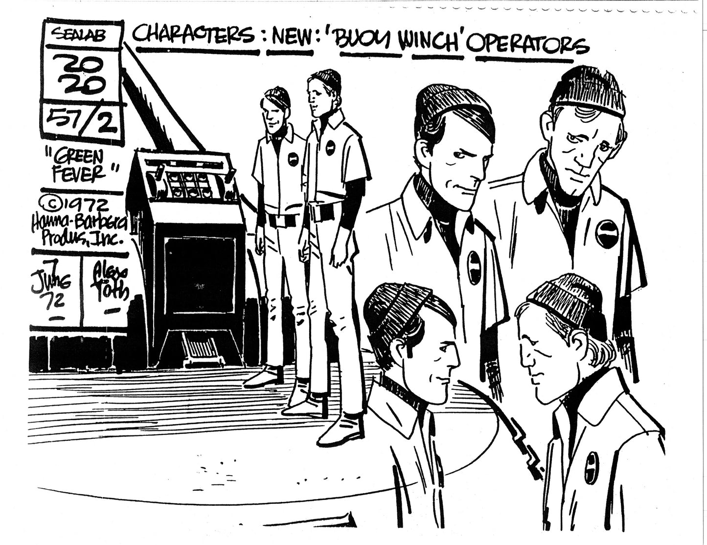 Alex Toth Sealab 2020 Model Sheet Copy Lot of 39 pages of the Cartoon by Hanna Barbera