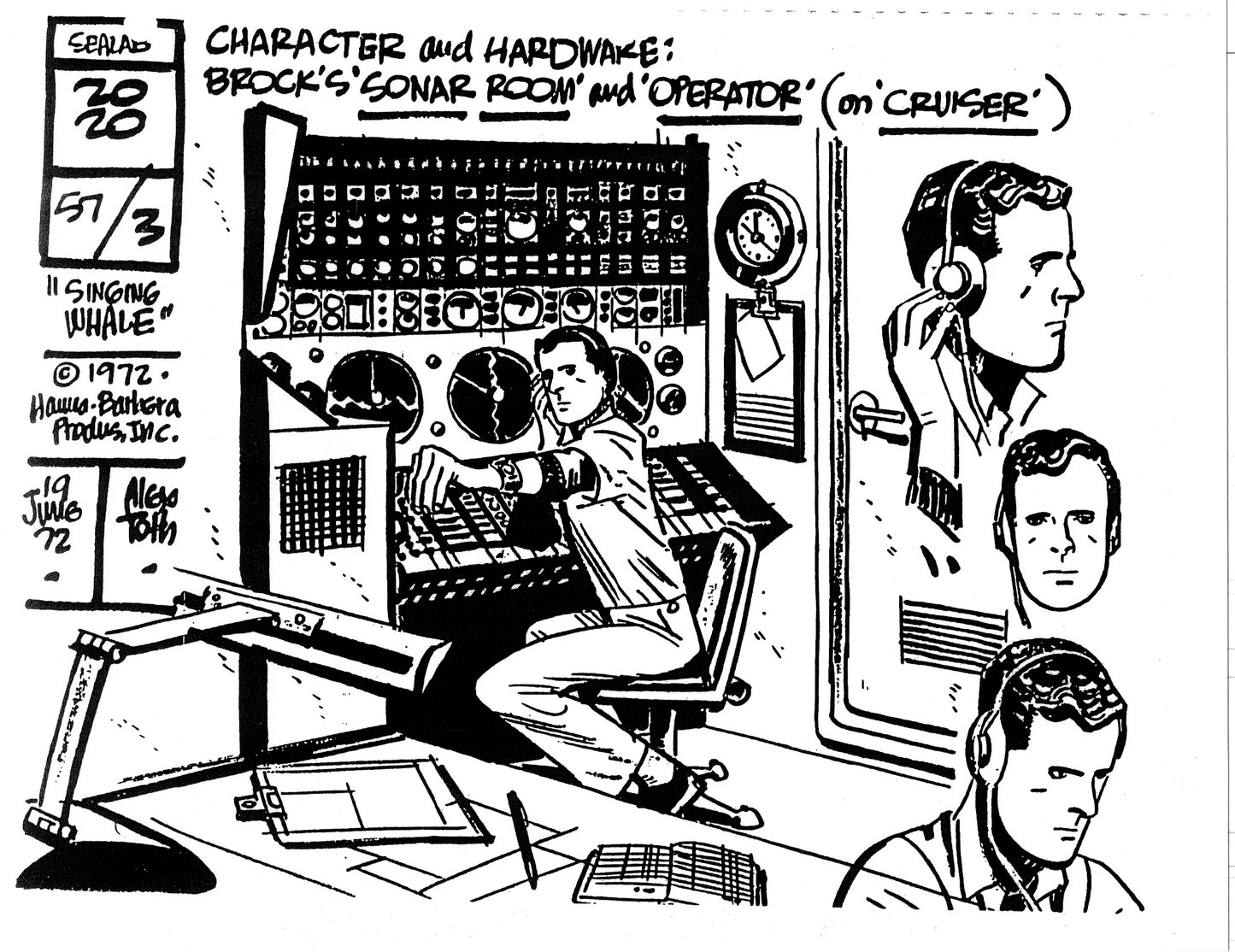 Alex Toth Sealab 2020 Model Sheet Copy Lot of 39 pages of the Cartoon by Hanna Barbera