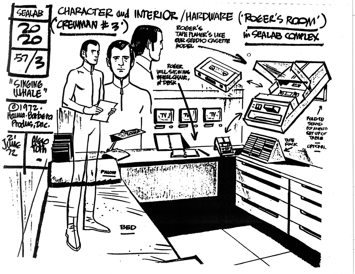 Alex Toth Sealab 2020 Model Sheet Copy Lot of 39 pages of the Cartoon by Hanna Barbera