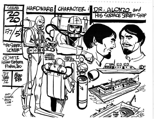 Alex Toth Sealab 2020 Model Sheet Copy Lot of 35 pages of the Cartoon by Hanna Barbera 2