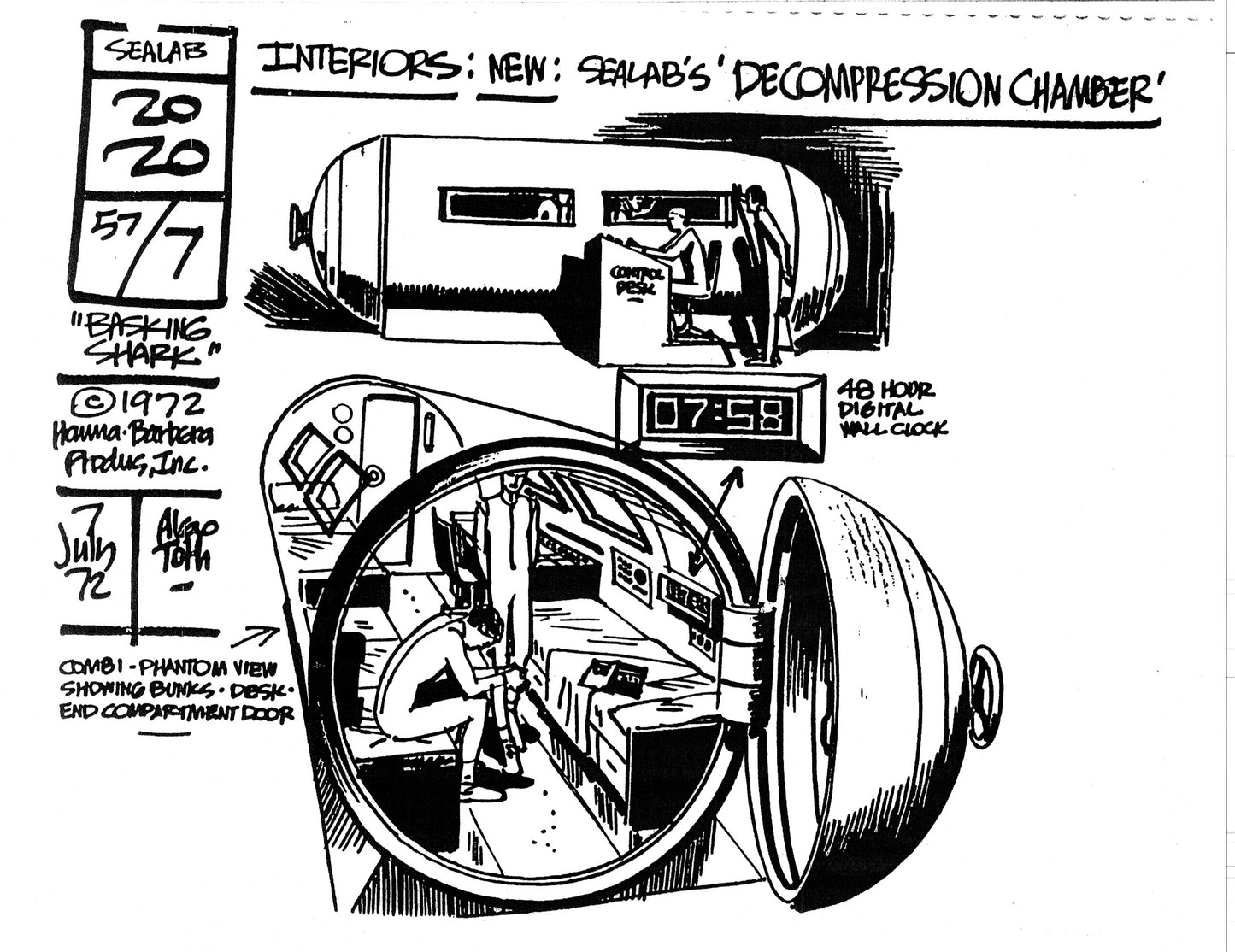 Alex Toth Sealab 2020 Model Sheet Copy Lot of 35 pages of the Cartoon by Hanna Barbera 2
